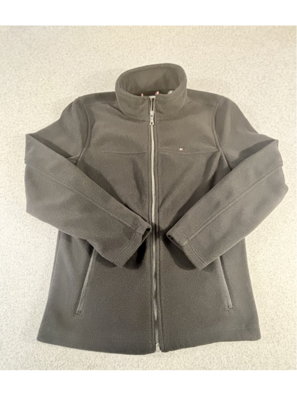 Tommy Hilfiger Women's Black Logo Fleece Full Zip-Front Jacket Size S
